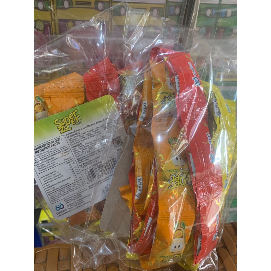 

PERMEN SUPER ZUPER | SUPER ZUPER | PERMEN ANEKA RASA (STROBERI, JERUK, LEMON)