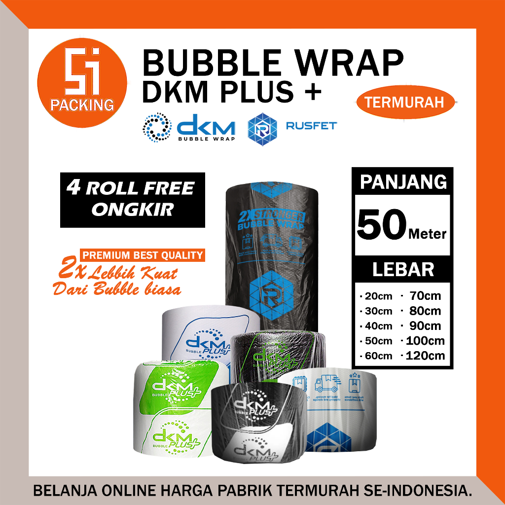 

Bubble Wrap DKM Plus Premium Quality Termurah Plastik Bubblewrap Packing 125cm X 50m Roll 40cm 30cm x 50m