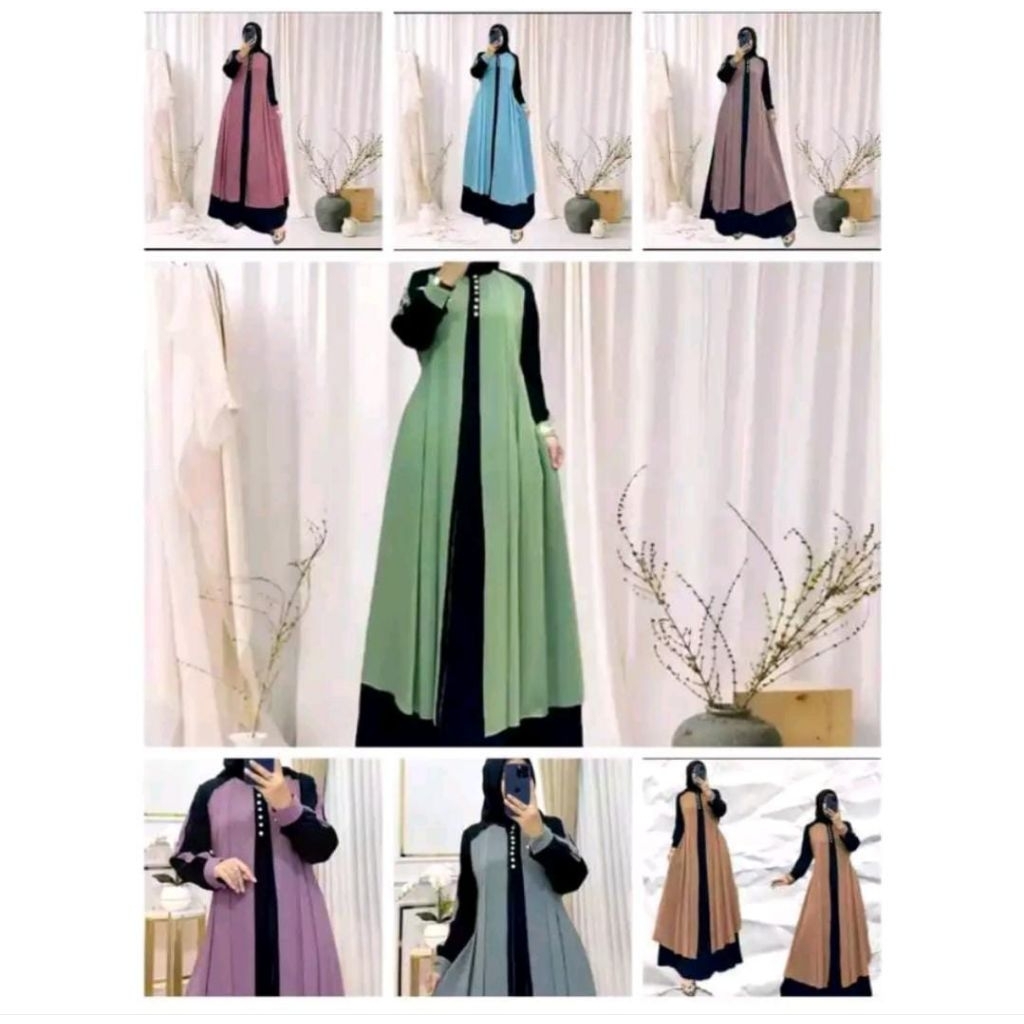 Gamis Lebaran Kondangan 2025 Model Azahra Murah Keren Kekinian Baju Wanita Muslimah Dewasa Remaja Pu