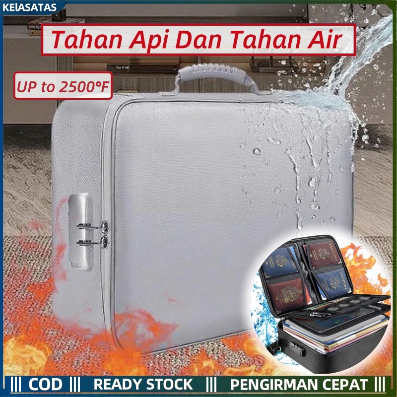 【KElASATAS】COD Tas dokumen tahan api dan tahan air/tas penyimpanan/tas penyimpanan dokumen/tempat pe