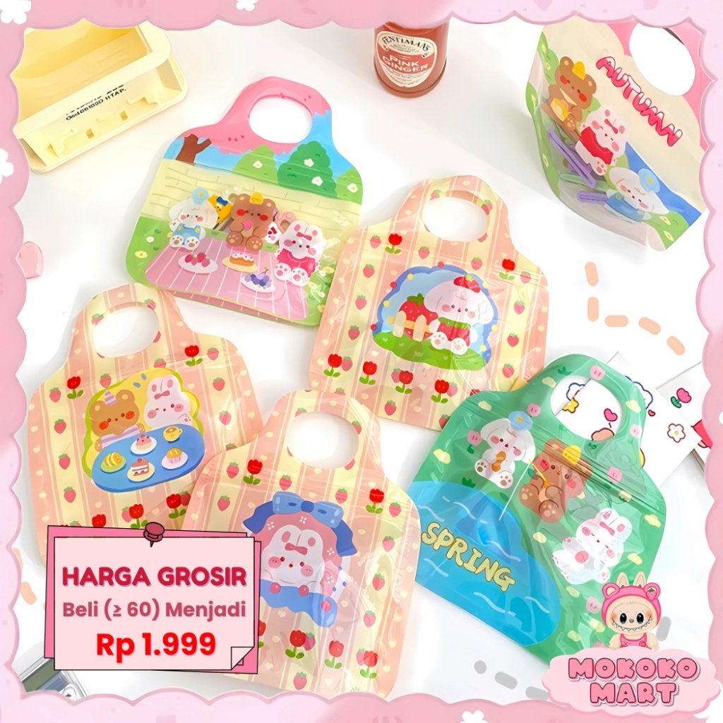 

MM Kantong Plastik Zipper Souvenir Lucu / Ziplock Permen Biscuit Goodie bag Plastik Anti Air ST24