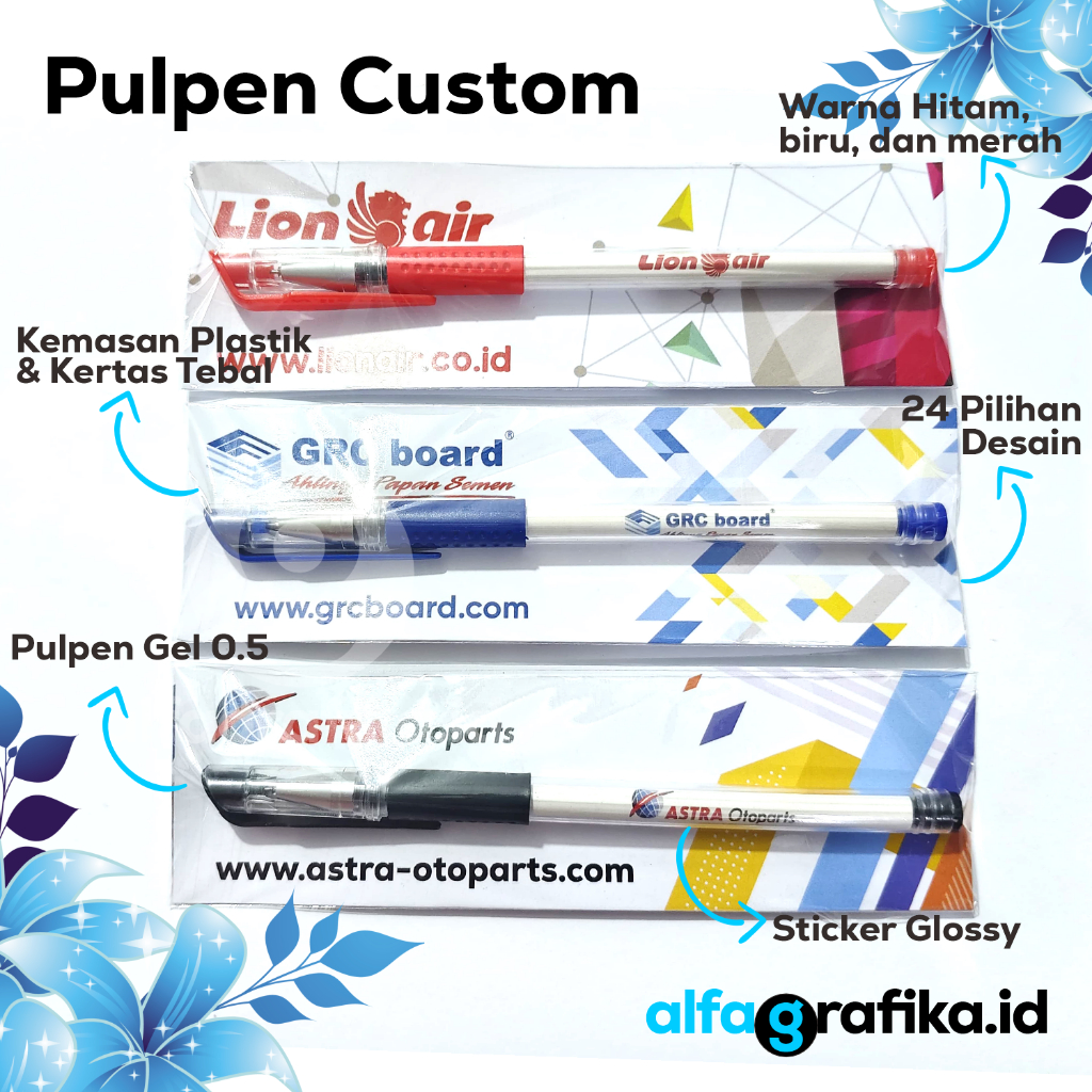 

[Termurah] Pulpen Custom Kemasan Logo Tulisan | Bolpoin Promosi Souvenir Ekonomis | Cetak Ballpoint | Pena Lucu Pernikahan Warna Warni