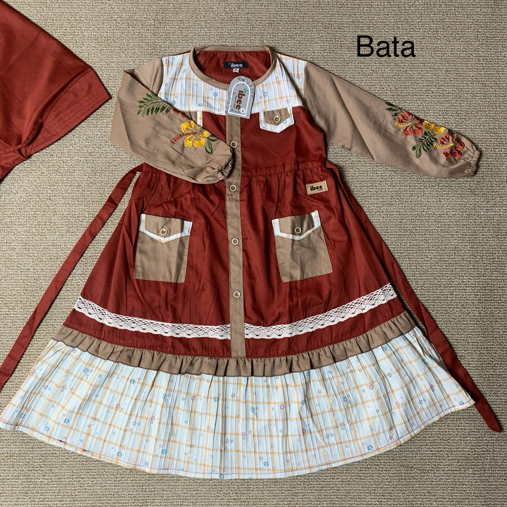 Gamis anak kode JR TERBARU  SET HIJAB ori Ibee