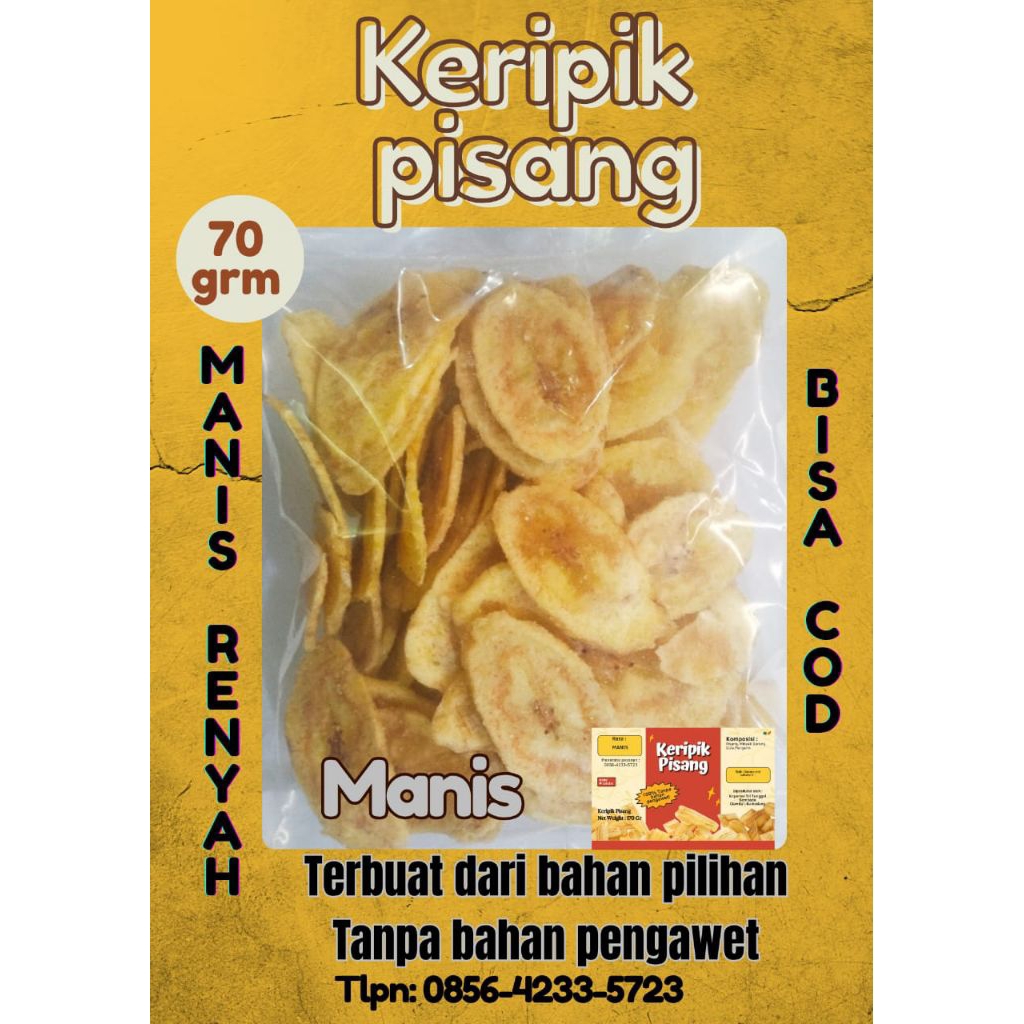 

keripik pisang manis 70 grm