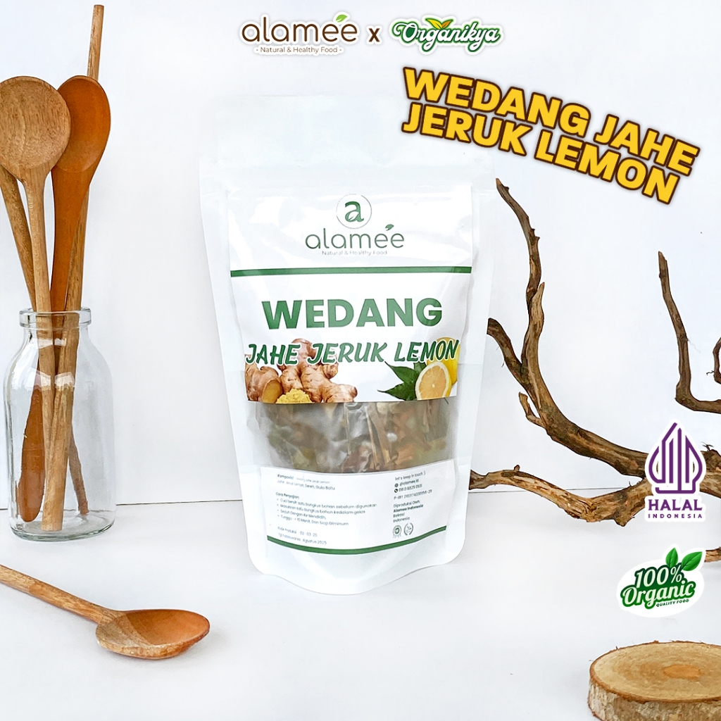 

ALAMEE Wedang Jahe Jeruk Lemon Rempah Minuman Herbal Alami Langsung Seduh Lengkap organikya
