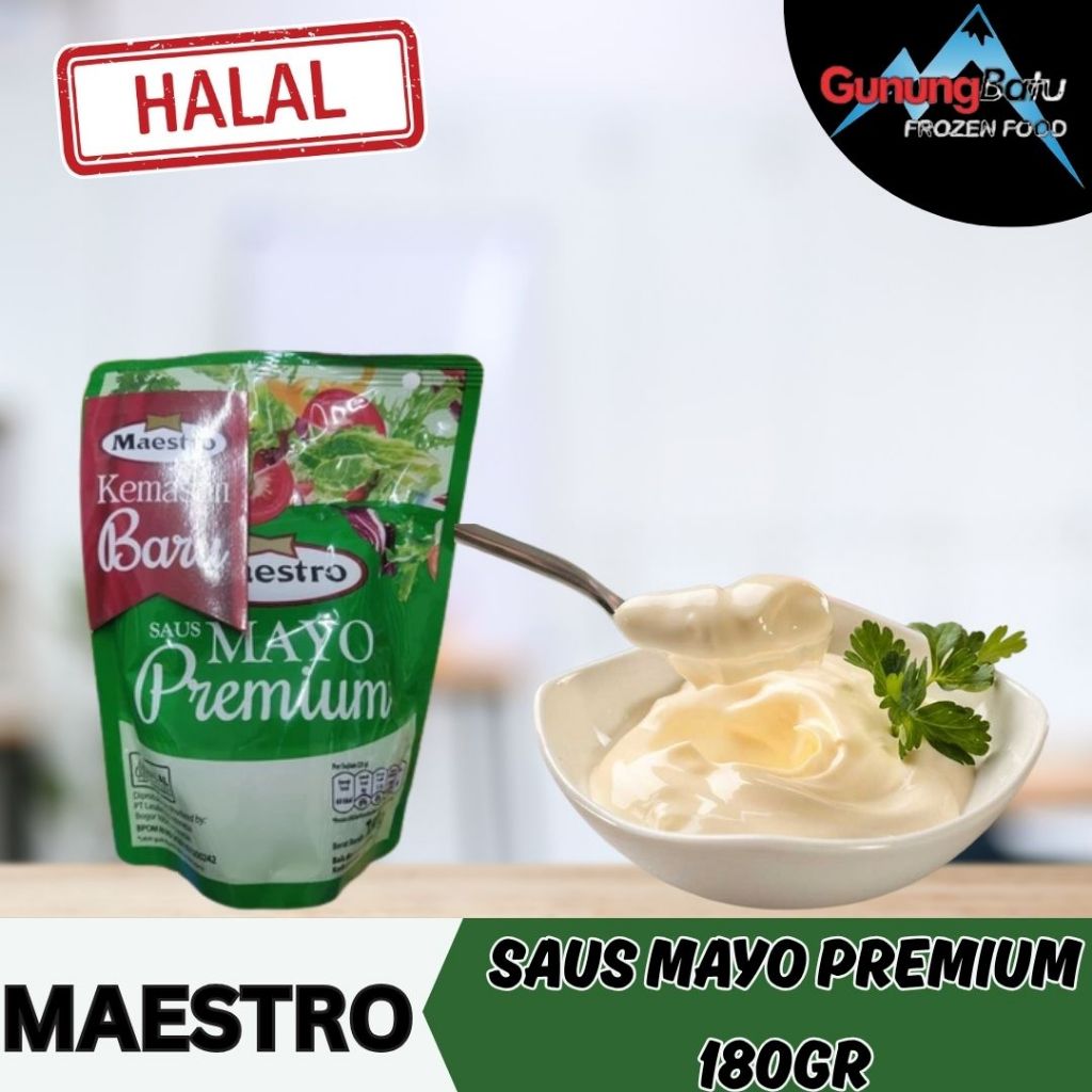 

MAESTRO MAYONAISE SAUS MAYO PREMIUM 180 GRAM HALAL
