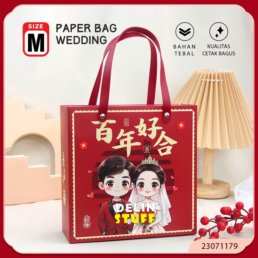

Paper Bag Wedding Kotak Souvenir Pernikahan Paperbag Wedding Teapai Phangteh size M (23071179)