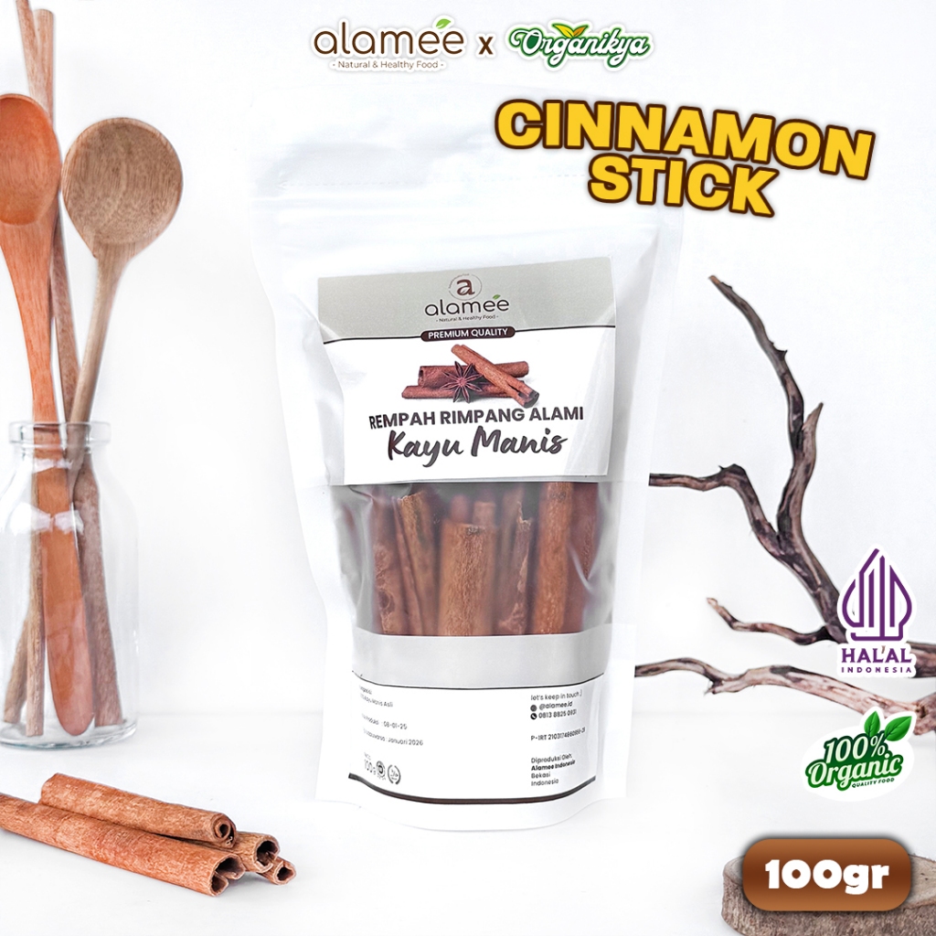 

ALAMEE Kayu Manis Batang Cinnamon Stick Rempah Rimpang Organik Masak Dapur Seasoning 100gr organikya