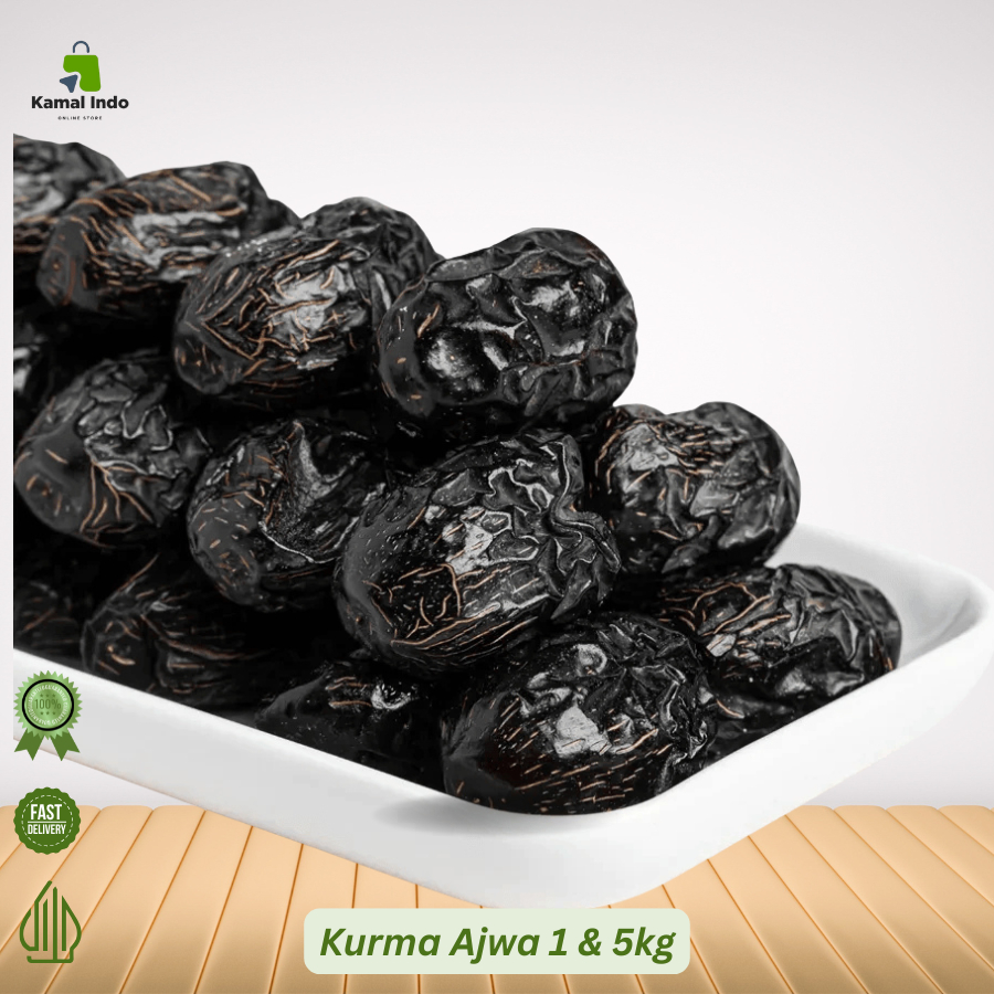 

Kurma Ajwa/Kurma Nabi 1box isi 5kg - 1kg From Kamal Indo
