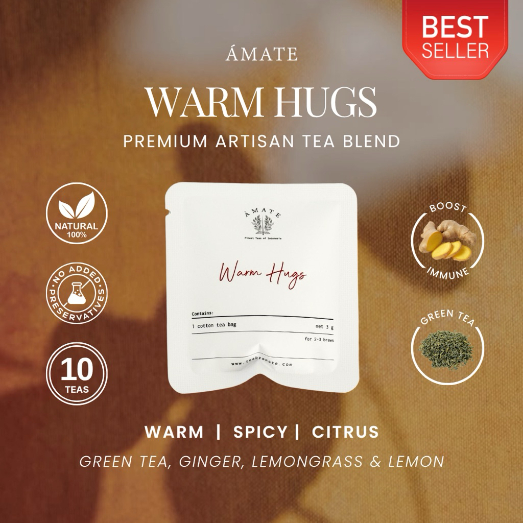 

Ginger Lemon Green Tea (isi 10) - Teh Jahe Premium - AMATE Warm Hugs Tea Blend