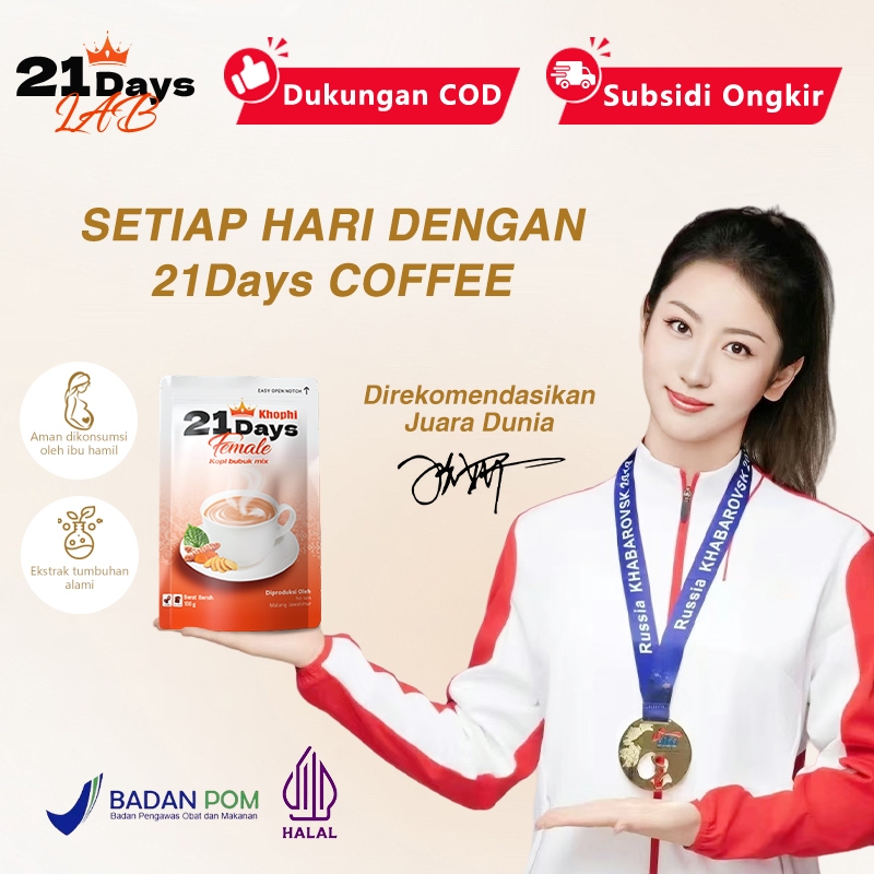

21Days Female Coffee – Kunyit, Kacip Fatimah, Daun Sirih, Gula Aren – Rekomendasi Juara Olimpiade