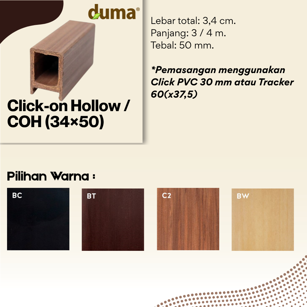 DUMA WPC Click-on Hollow / COH (34×50)