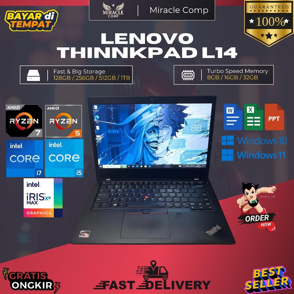 Lenovo Thinkpad L14 GEN 3 / GEN 2 / GEN 1 Intel i7 i5 | RYZEN 7 & 5