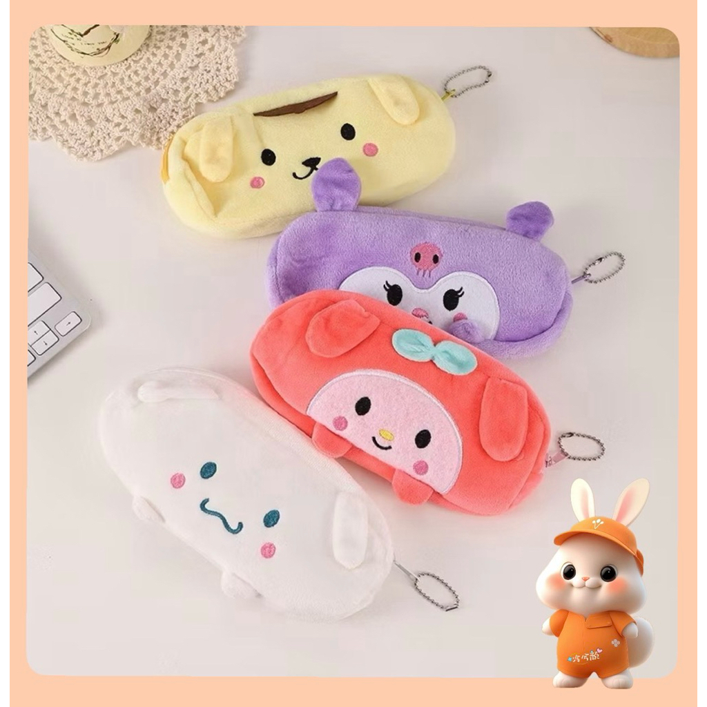

BBS Kotak Pensil Plushy Sanrio Tangan Kuromi Pom Purin Cinnamoroll My Melody Tempat Pensil Plush Wadah Pensil Kostak Pouch Makeup Kosmetik