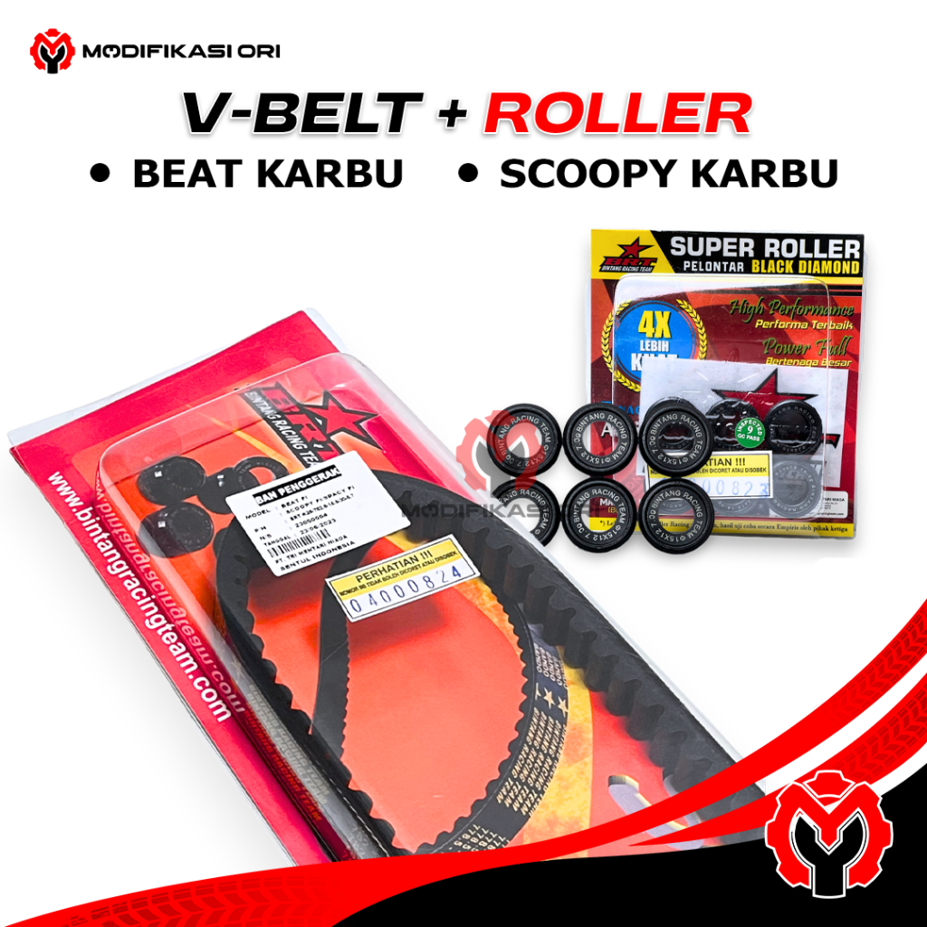BRT ROLLER VBELT BEAT KARBU VANBELT ROLLER SCOOPY KARBU SPACY KARBU BRT RACING ROLLER