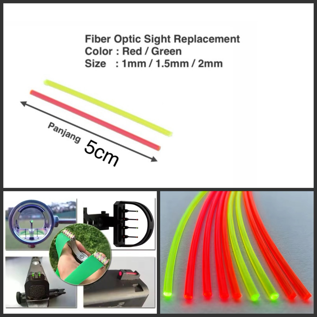Visir depan Fisir belakang Stick Benang kabel senar Fiber Optic Rod Visir ketapel Fiber Optic replac
