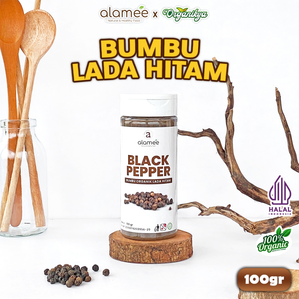 

ALAMEE Blackpepper Powder Lada Hitam Bubuk Black Pepper Bumbu Dapur Instan TABUR organikya