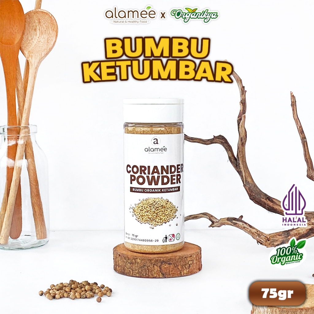 

ALAMEE Ketumbar Bubuk Organik Bumbu Dapur Instan Coriander Powder Asli Tanpa Campuran 75gr organikya