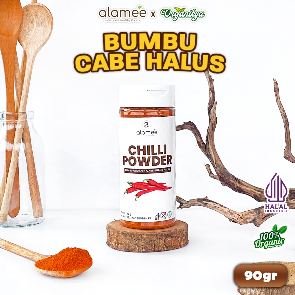 

Bumbu Cabe Cabai Bubuk Kering Halus Pedas Chilli Seasoning Powder Cabai Rempah Murni 50g organikya