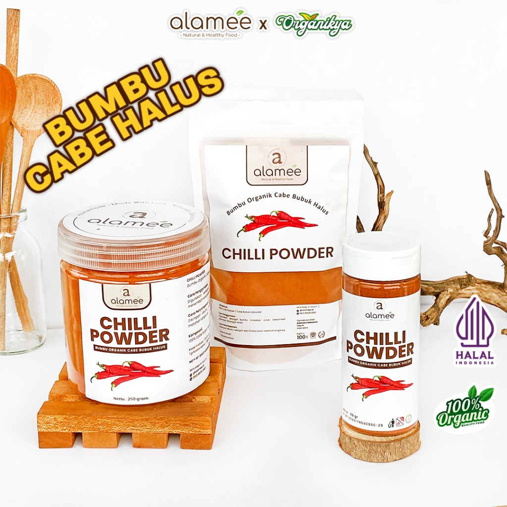

Bumbu Cabe Cabai Bubuk Kering Halus Pedas Chilli Seasoning Powder Cabai Rempah Murni organikya