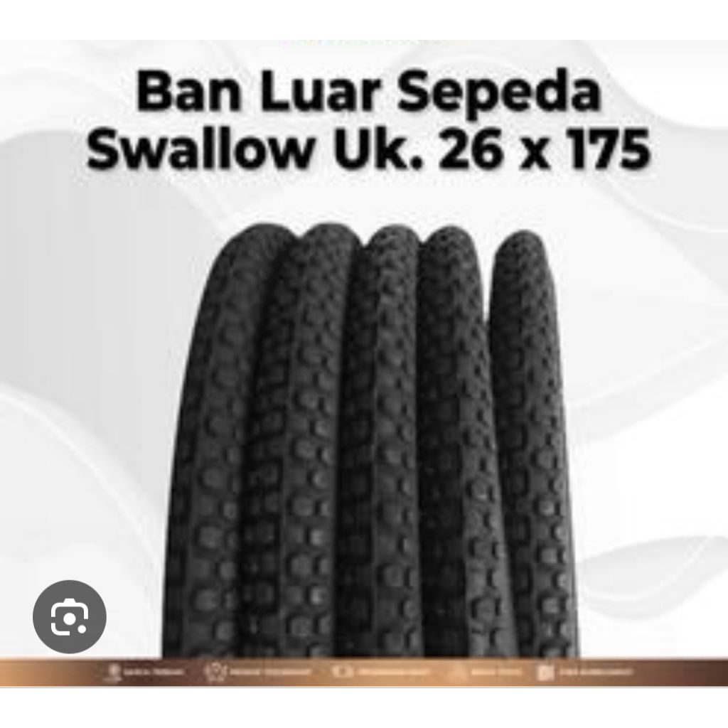 Ban Luar Sepeda Ukuran 26 x 2.125 Swallow Deli Tire S-146 Hitam ...
