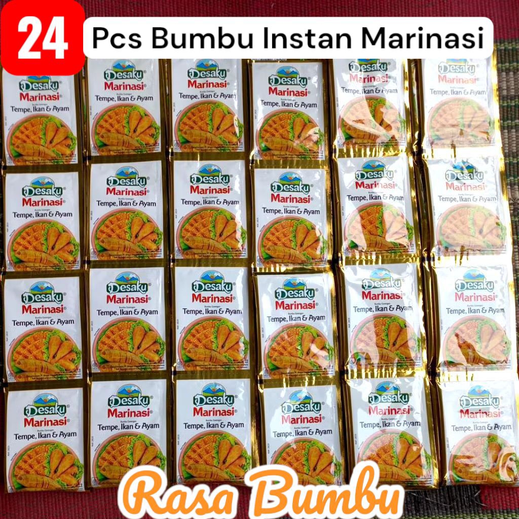 

Bumbu 24 sachet instan goreng desaku marinasi tempe ikan & ayam berat 12,5 gr