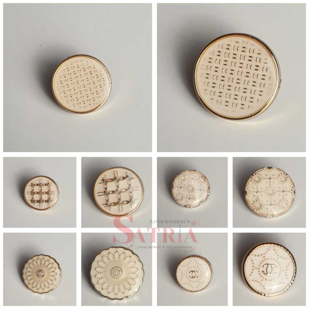 KANCING KEMEJA BLAZER LUBANG UNIK PREMIUM  | KANCING KOMBINASI MOTIF| 12PCS