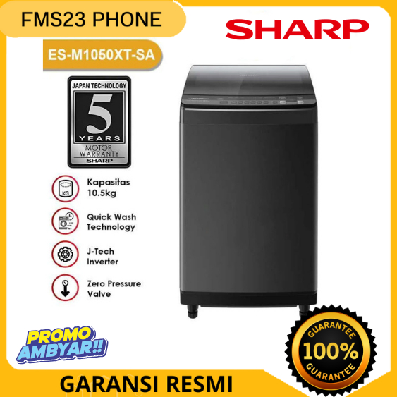 MESIN CUCI SHARP 1 TABUNG INVERTER ESM-1050XT 10.5 KG GARANSI RESMI