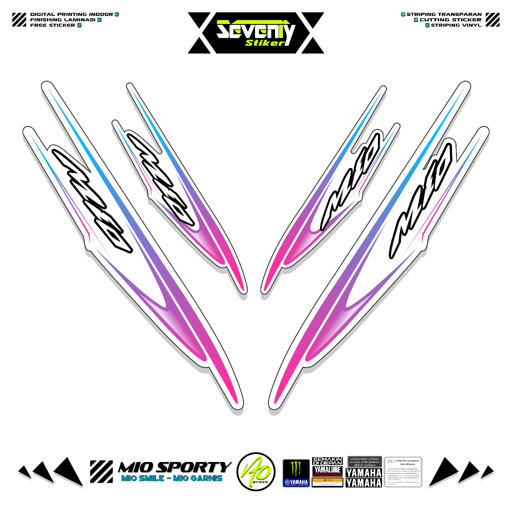 STRIPING MIO SPORTY MOTIF 5 STIKER MOTOR MIO SMILE GARNIS SPORTY STICKER YAMAHA MIO VARIASI SIMPLE