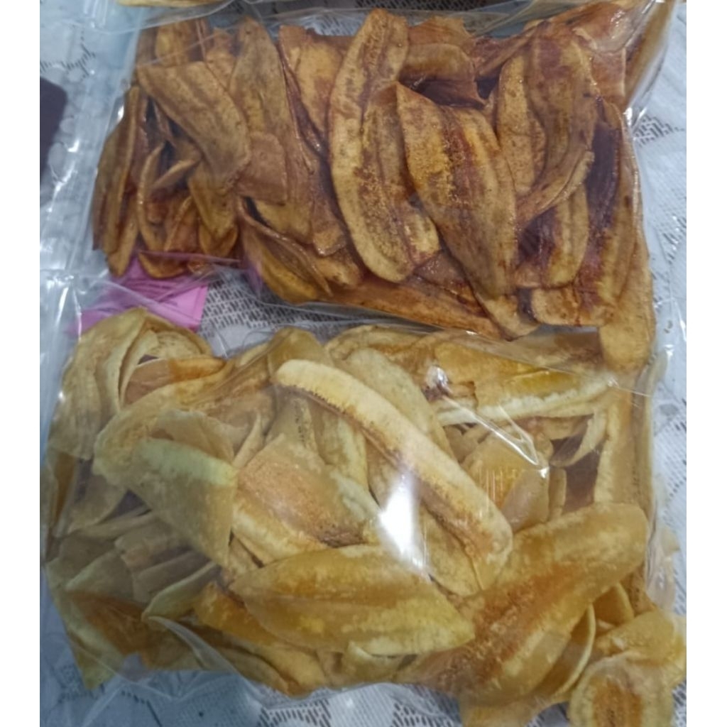 

pakaian, pernak pernik, keripik pisang kriuk gurih 2 rasa yaitu ori dan manis