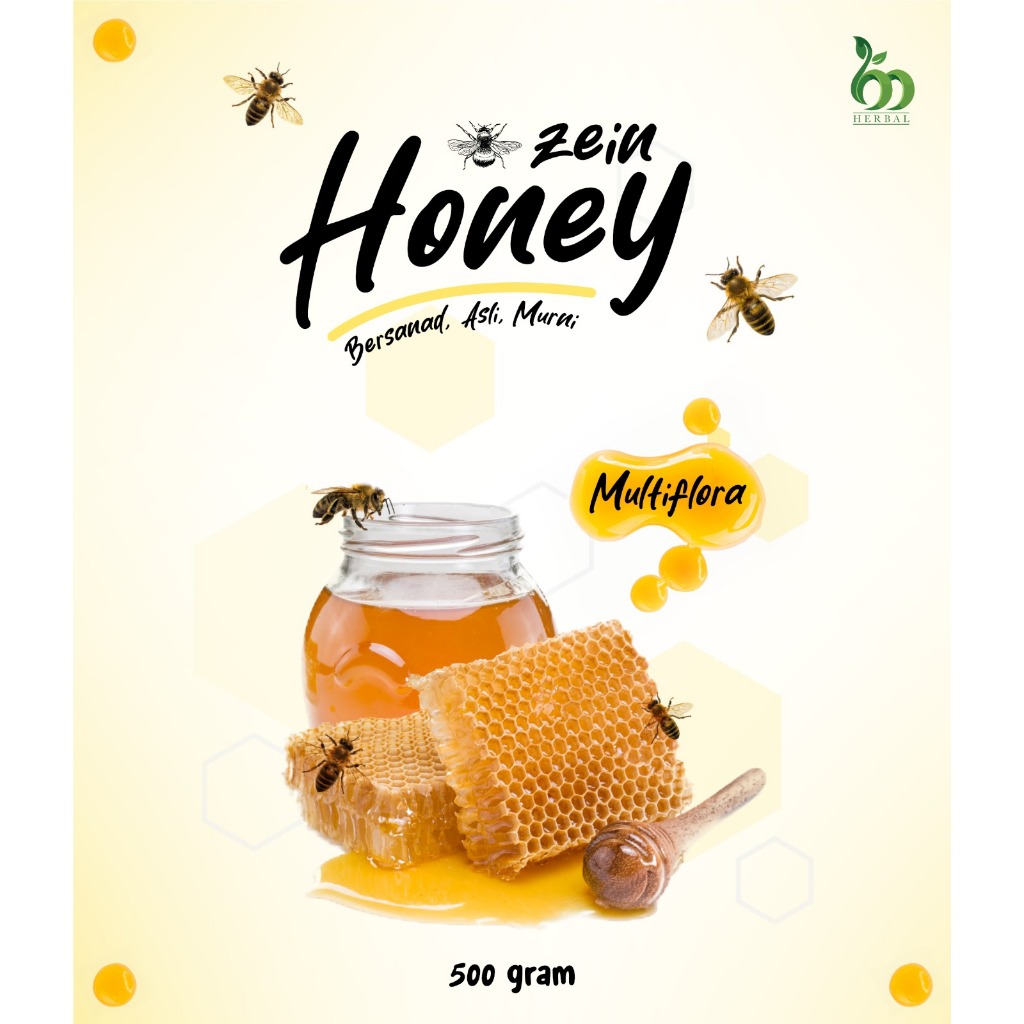 

Madu Murni 500 GR Multiflora -500gr- Asli-Murni-Bersanad Zein Honey
