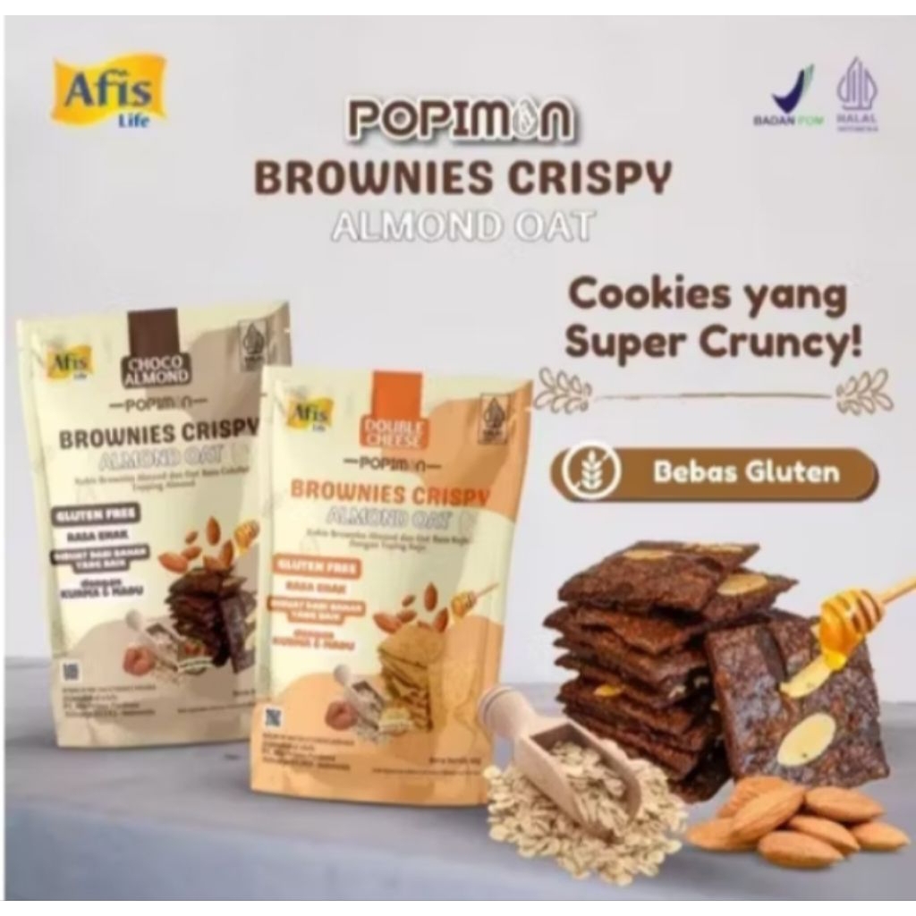 Afis Popimon Brownies Crispy Almond Oat