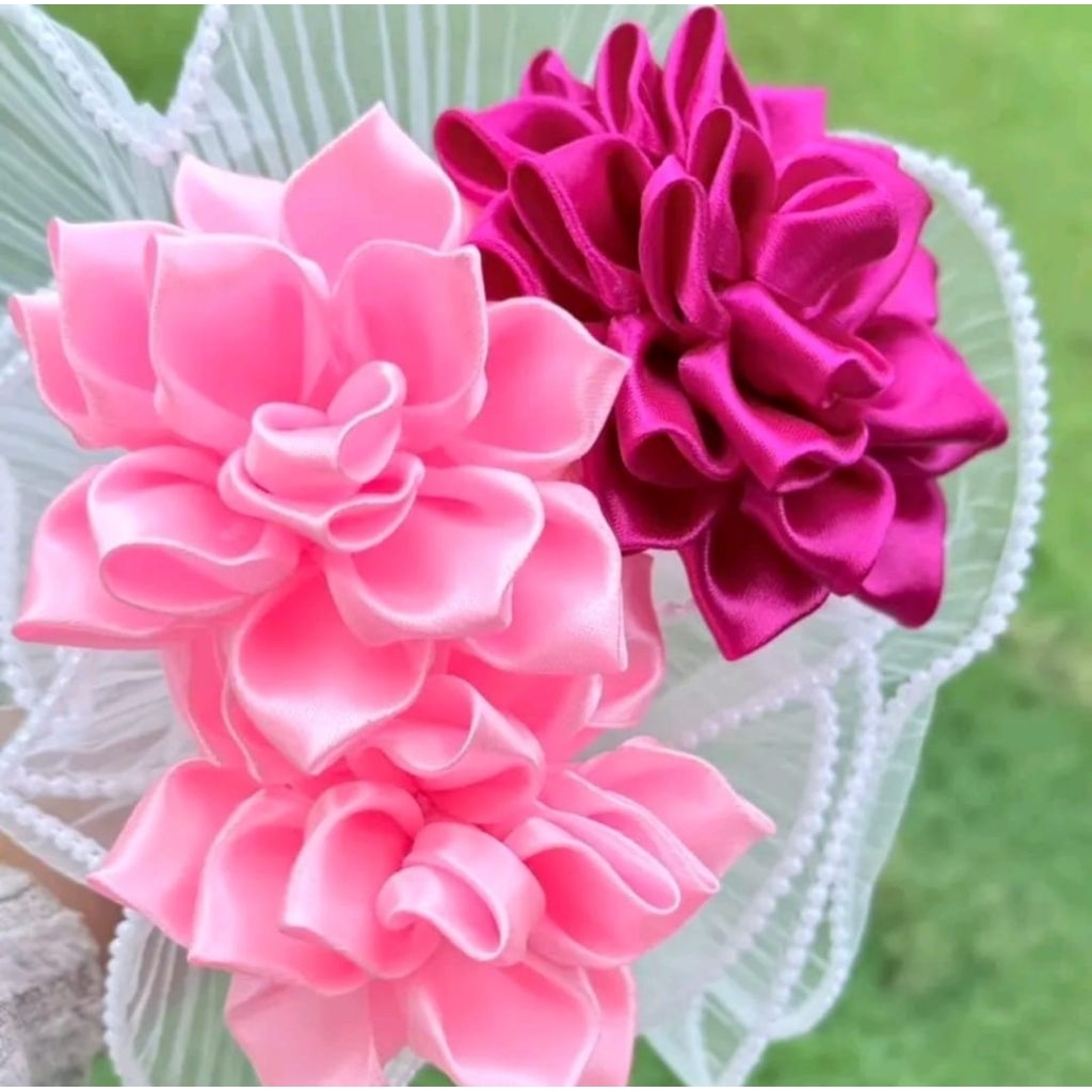 

Pita satin 4cm | pita satin bunga dahlia | kelopak bunga dahlia siap pakai rangkai