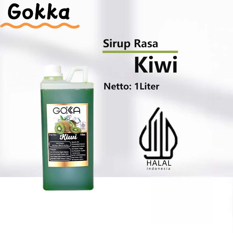 

Gokka Kiwi Sirup Minuman 1L - Kiwi Flavor Syrup / Sirup Kiwi