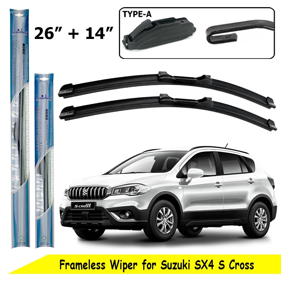 Brainbox Frameless Wiper Suzuki SX4 SX-4 Wiper Blade Kaca Mobil Windshield