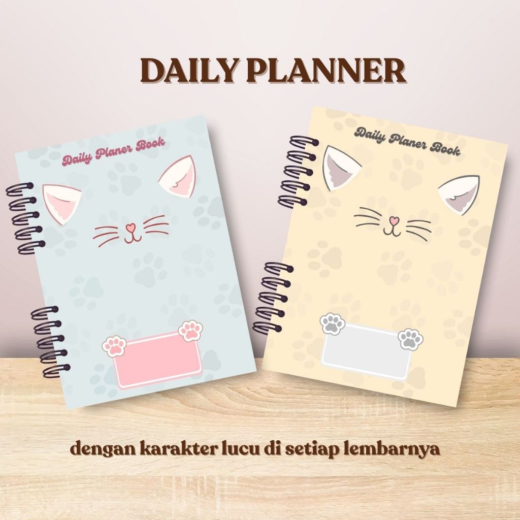

soft cover DAILY PLANNER BOOK A5 [50 lembar] jilid spiral permanen (kitty)