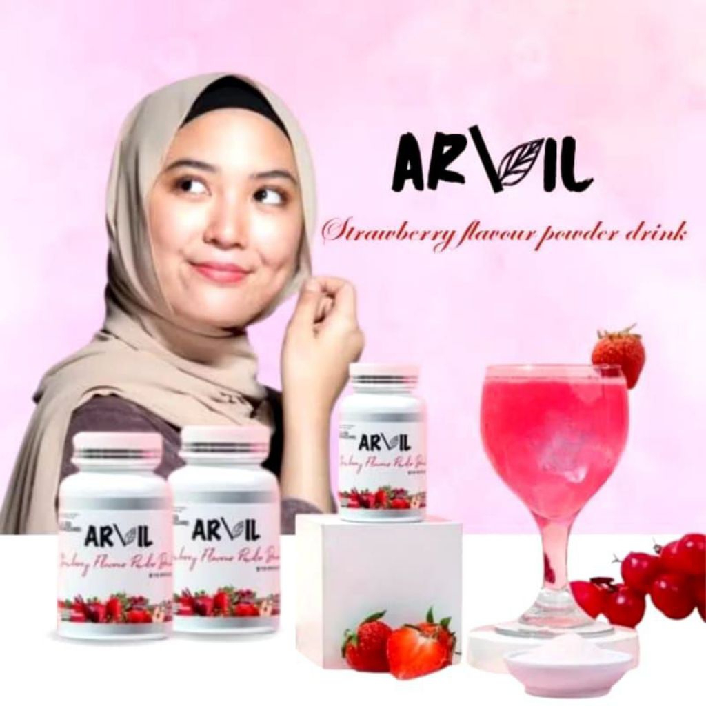 Arvil Gluta Collagen Drink Original Infus Whitening Minuman Pemutih Badan Cerah Cepat Permanen.
