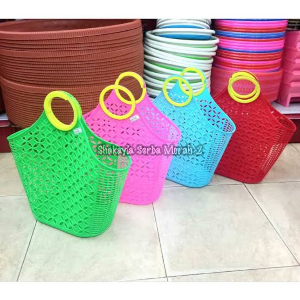 (NEW) KERANJANG PASAR HARMONY BASKET / KERANJANG HAJATAN / TAS PASAR PARSEL PLASTIK SERBAGUNA / KERA
