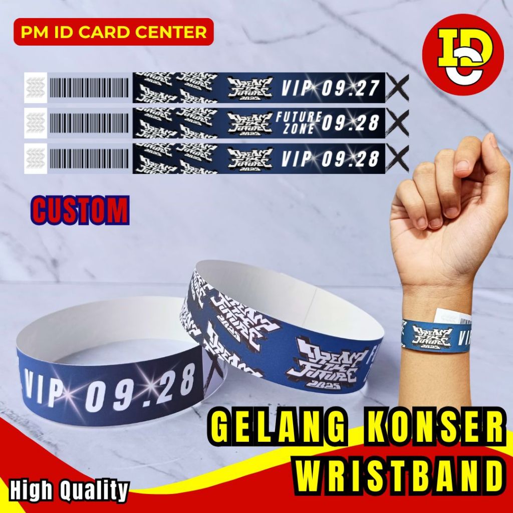 

Cetak Gelang Tiket Anti Air Wristband Cetak Custom / KONSER / EVENT / KPOP