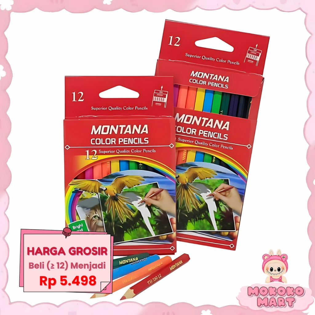 

MM Pensil 12 Warna Pendek Mini MY PENCIL / Color Pencil Paper Box Classic / Coloring Set Anak LG-22