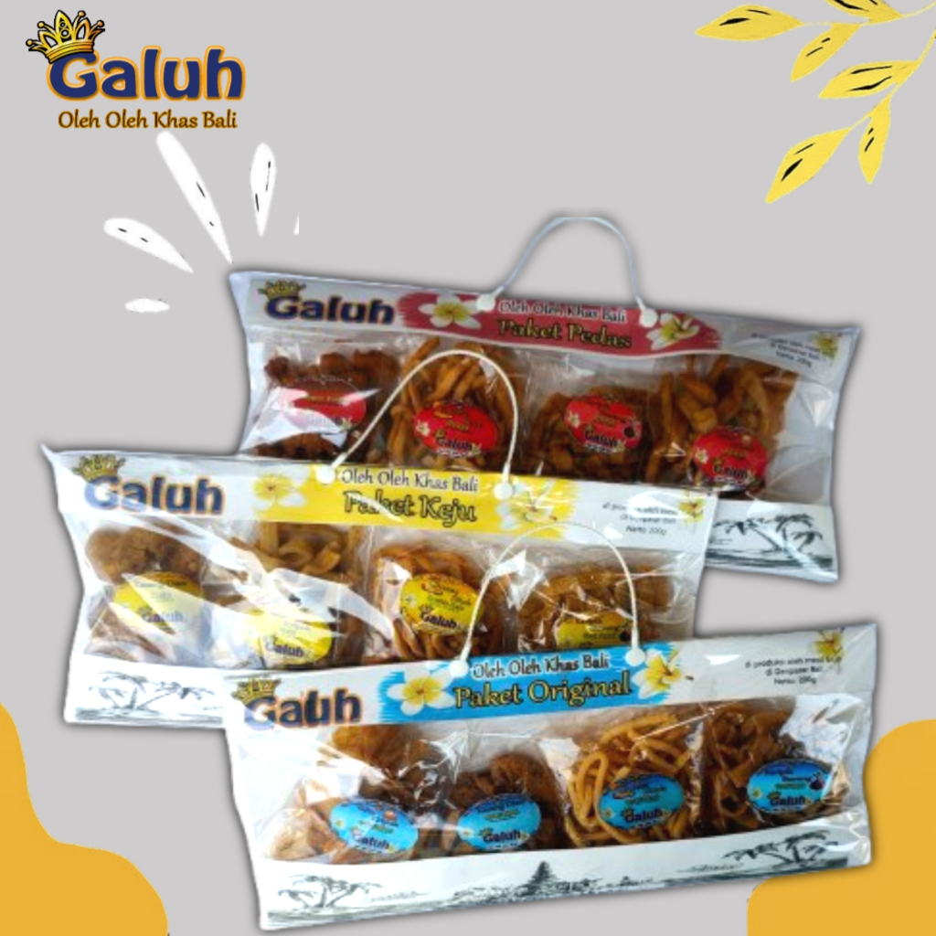 

Paket Snack Ori Galuh 200g – Oleh Oleh Bali Isi 4 Cemilan: Kacang Disco & Keripik Renyah Pedas Keju