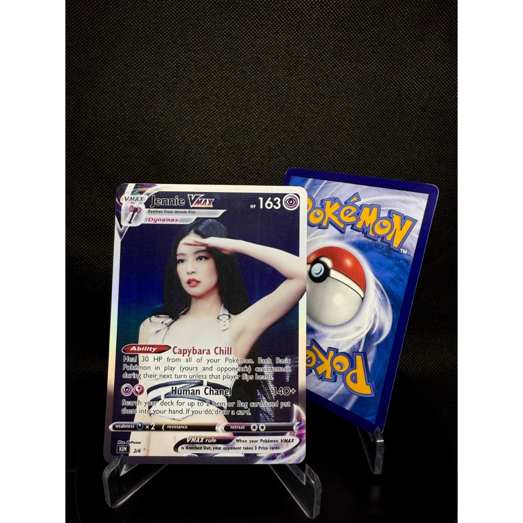 BLACKPINK Jump Era Holographic VMAX KPOP Pokemon Photocards | All 4 members Photocard Set