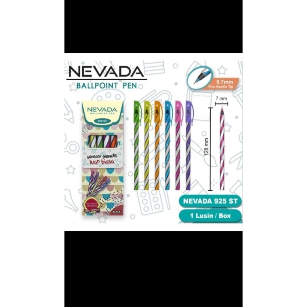 

pulpen murah ulir merek Nevada 1pack isi 12pics