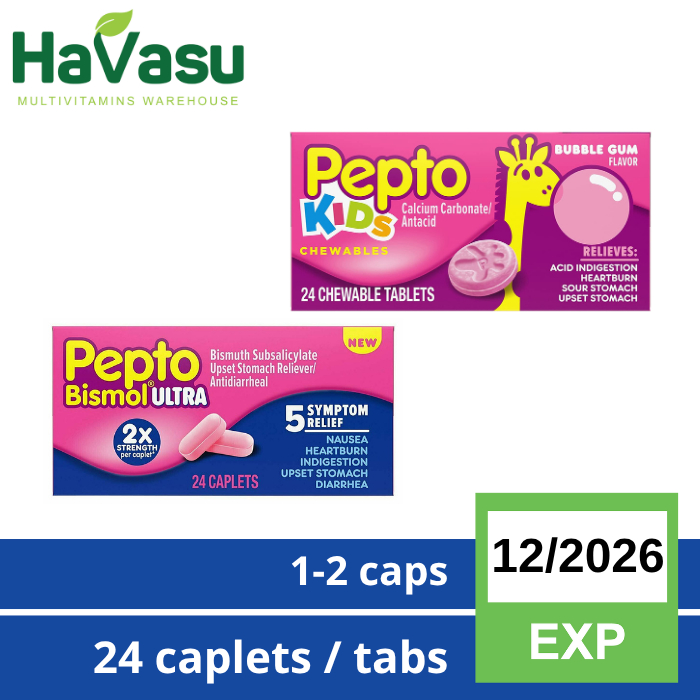 Pepto Bismol Ultra 24 Caps - Maag Asam Lambung Diare Nausea Heartburn