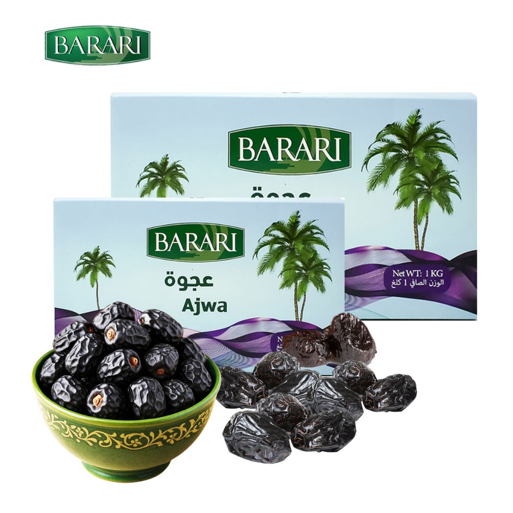 

BARARI Kurma Ajwa Barari 1kg 500gr Kurma Premium Dates Original Kurma Nabi Azwa Hamper Hampers Korma Arab Oleh Oleh Haji Umroh