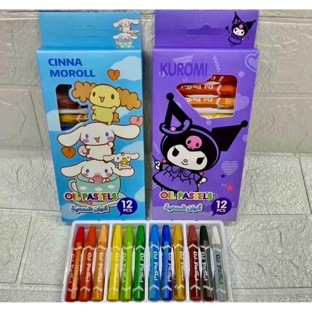 

[ SET ] CRAYON 12 WARNA FANCY / Krayon 12 WARNA KUROMI / STITCH / BABY / BUTTERBEAR / Oil Pastels 12 Warna Murah Bagus Lucu