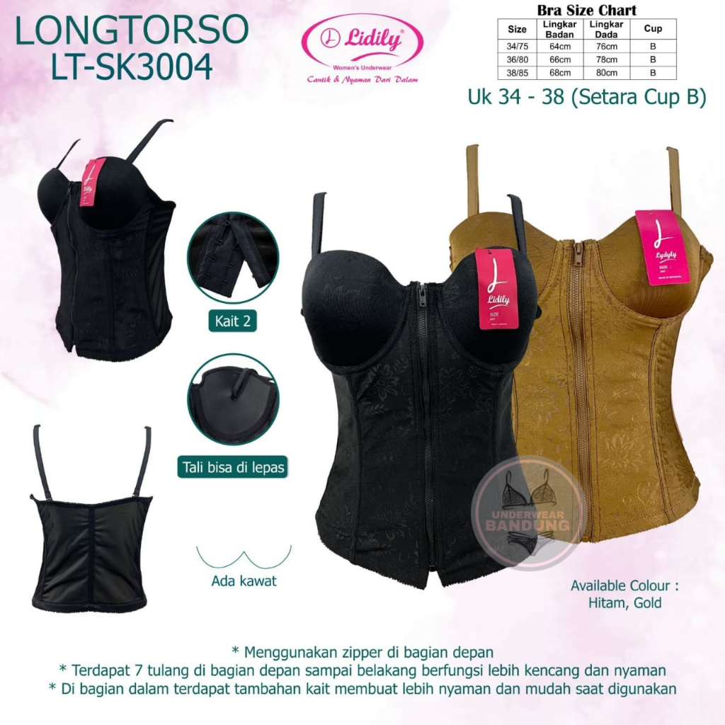 Lidily - Longtorso SK3004 Jumbo | Kamisol Murah Renda Premium Corset Bra Pelangsing Dalaman Kebaya |