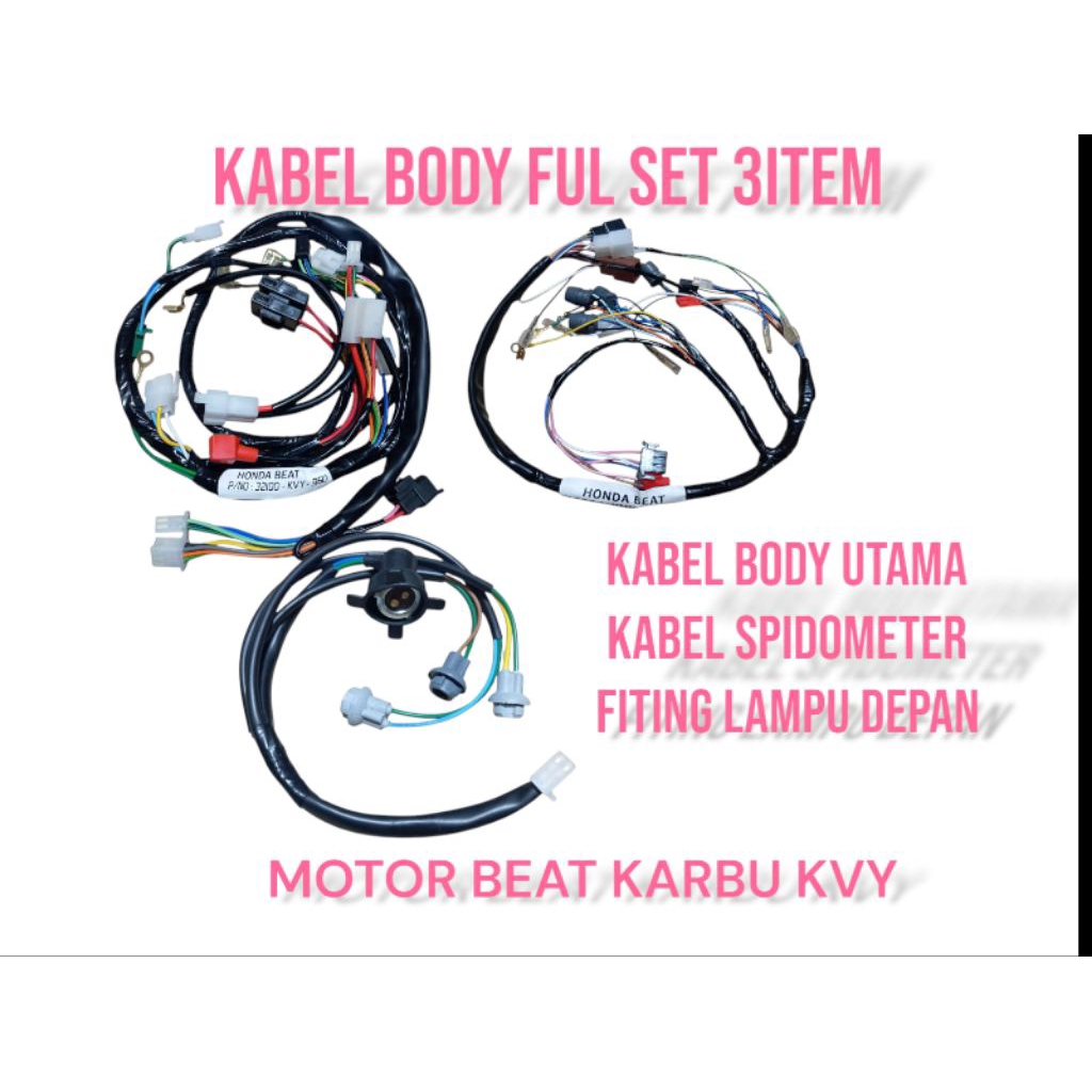 KABEL BODY UTAMA. SPIDOMETER. FITING LAMPU DEPAN MOTOR BEAT KARBU