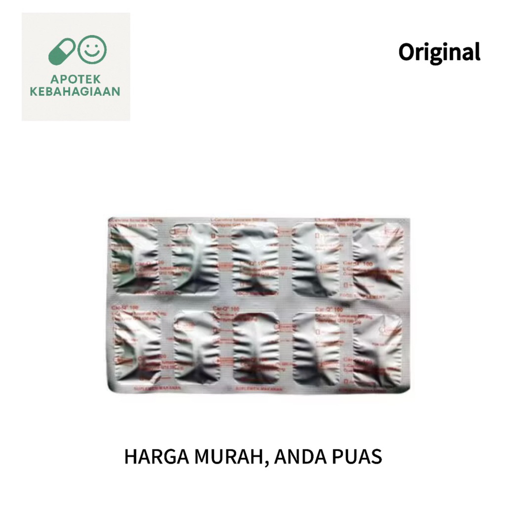 CAR-Q 100 MG STRIP 10 KAPLET Vitamin Suplemen Kesehatan