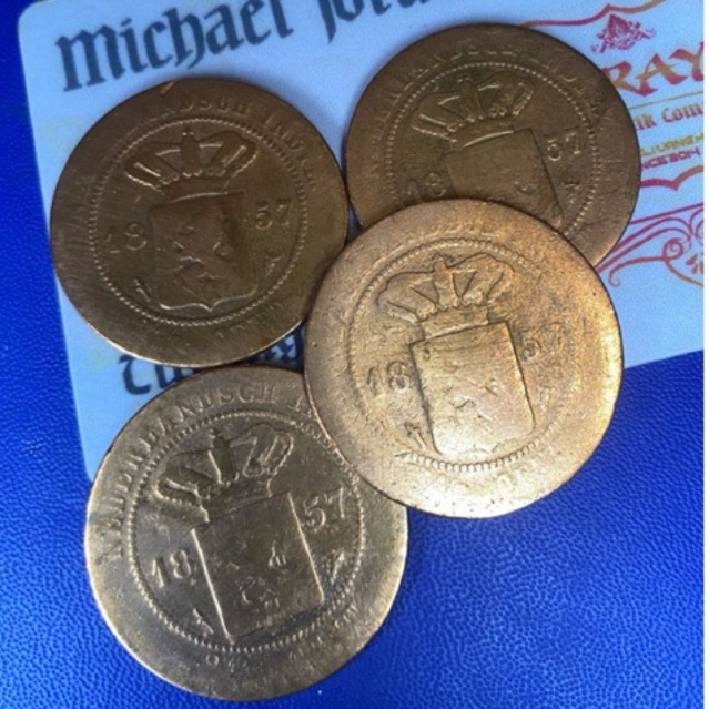 2,5 sen cent benggol tahun 1857 asli jaman belanda